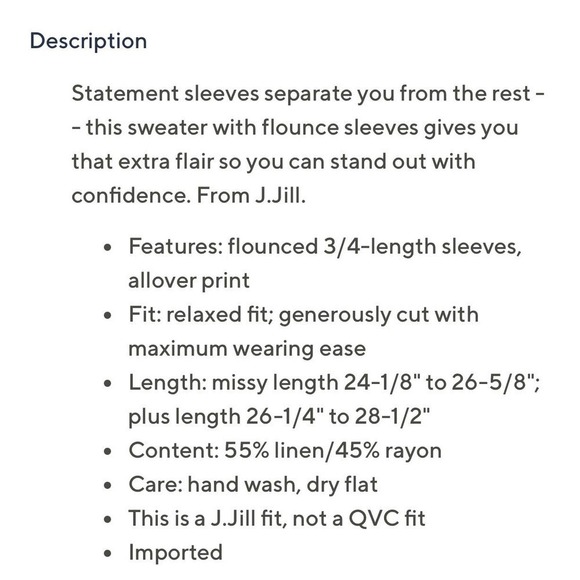 J Jill Linen Blend Sweater with Flounce Sleeve - Picture 3 of 9